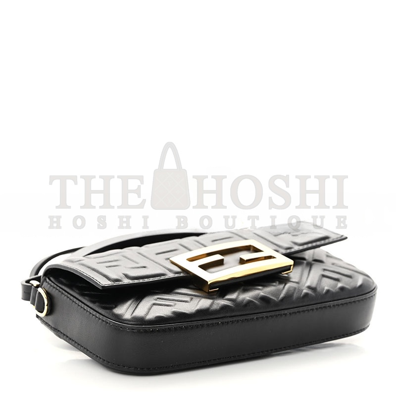 F**di NAPPA FF 1974 EMBOSSED PHONE BAGUETTE BLACK (18.5*10*2.5cm) Master Quality