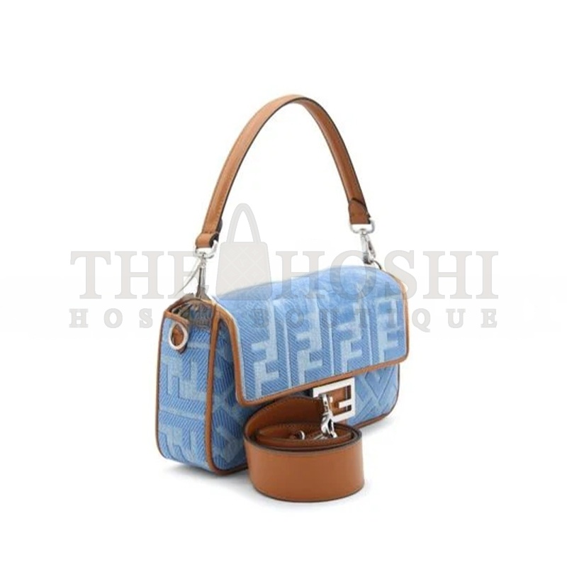 F**di BAGUETTE FF EMBROIDERED DENIM TOTE BAG IN BLUE 8BR600AP4NF1LN5 (27*15*6cm) Master Quality