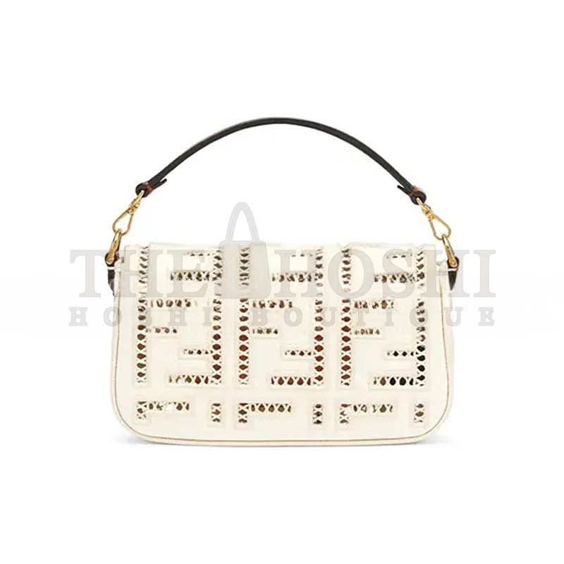 F**di BAGUETTE FF HOLLOW EMBROIDERY MINI SHOULDER CROSSBODY BAG 8BS017AF2VF1DSV (21*10*5cm) Master Quality