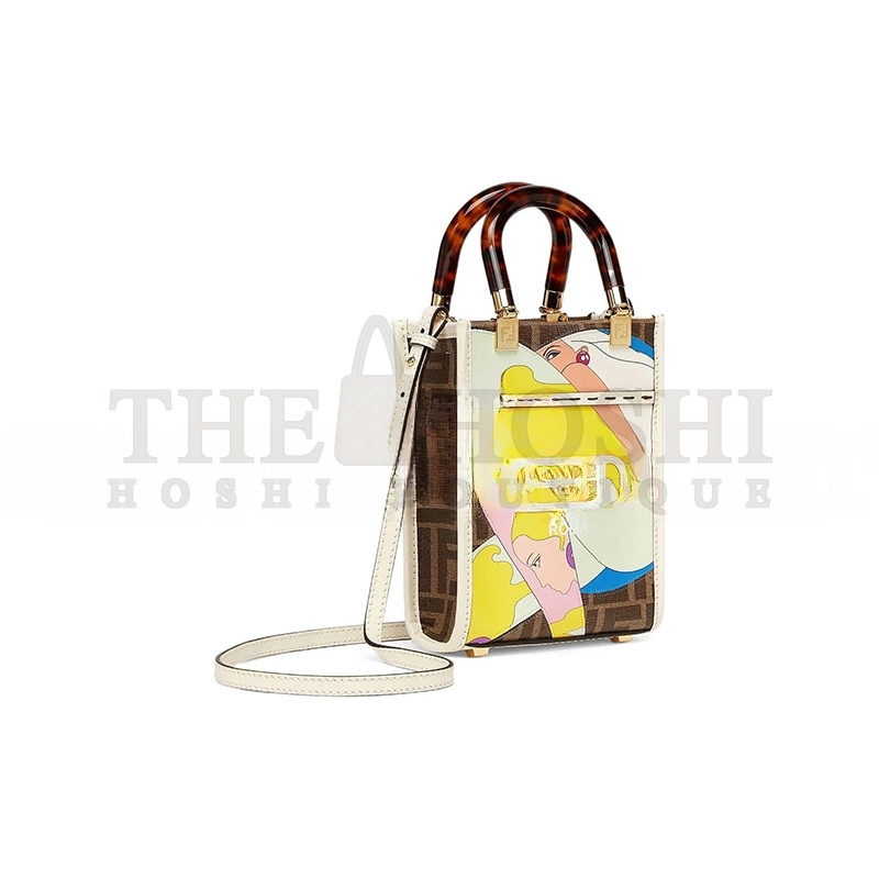 F**di MINI SUNSHINE SHOPPER TOTE CROSSBODY BAG 8BS051AJH9F1HDV (18*13*6.5cm) Master Quality