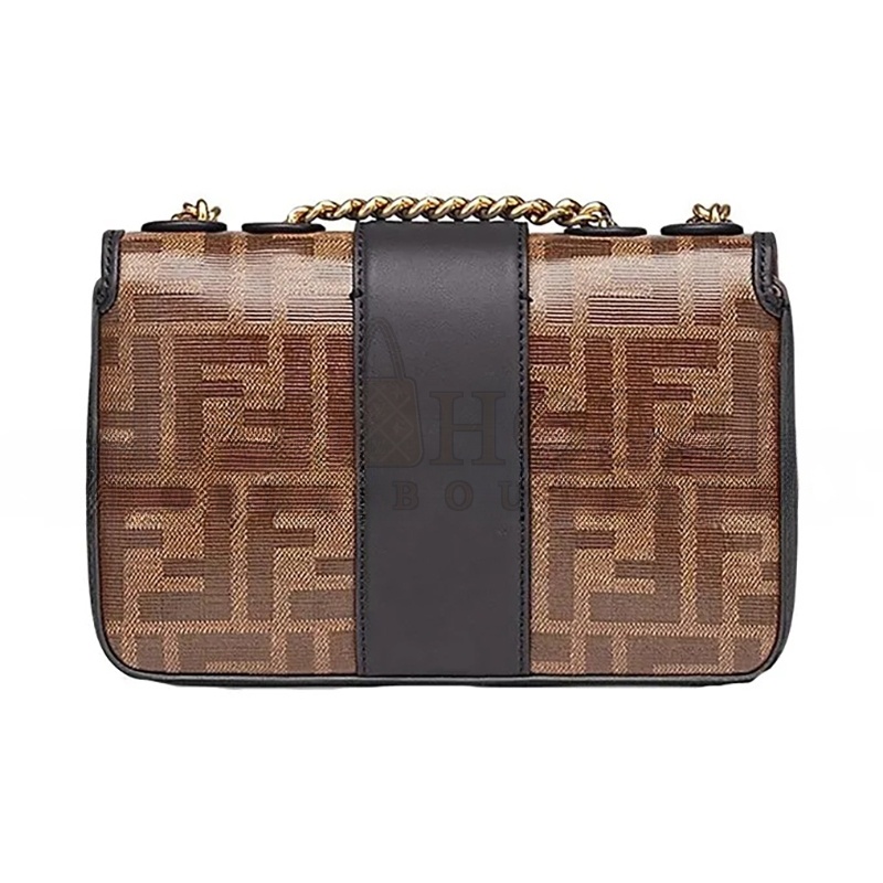 F**di 1974 DOUBLE F MINI GLAZED BAG 8BS016A5K4F14RT (19*13*4cm) Master Quality