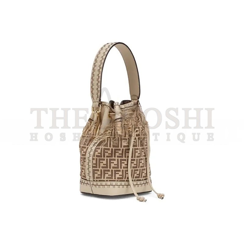 F**di MON TRESOR BUCKET BAG ZUCCA SUEDE MINI BROWN 8BS010AHJGF1FI0 (18*12*10cm) Master Quality