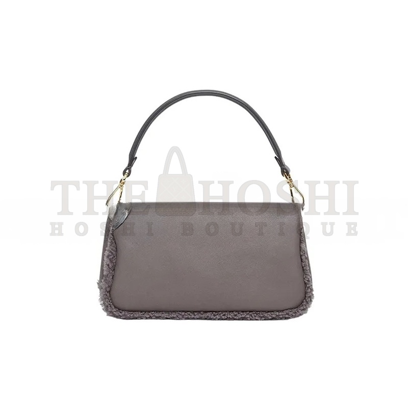 F**di GREY LAMBSKIN SHEARLING MEDIUM BAGUETTE BAG 8BR600ALMRF1EFW (28*14*8cm) Master Quality
