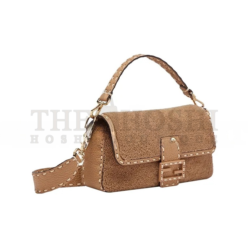 F**di BAGUETTE MEDIUM SHEARLING SHOULDER BAG 8BR600AH96F1F7O (27*15*6cm) Master Quality