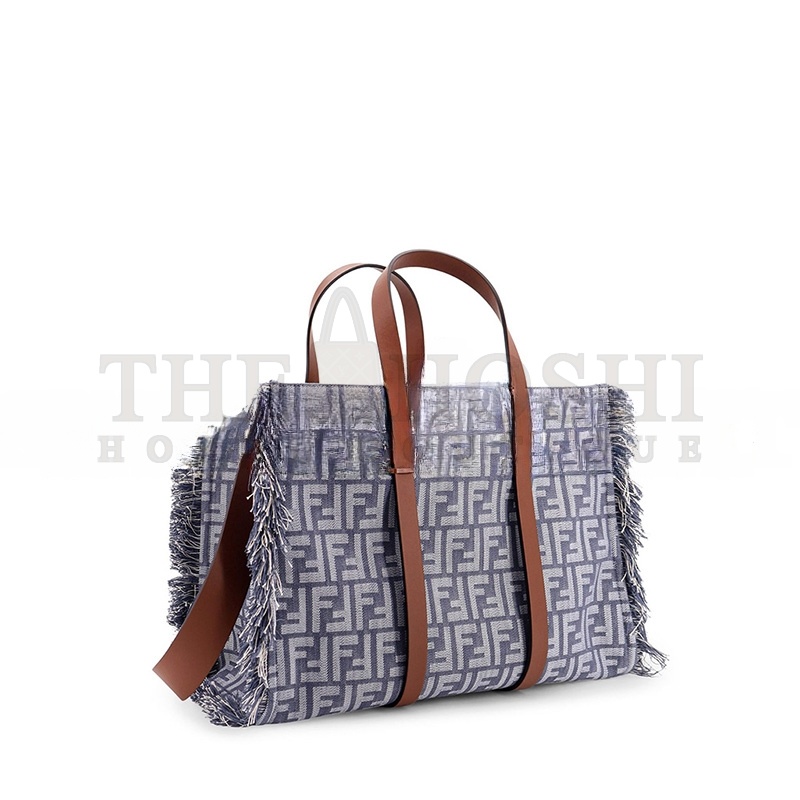 F**di SUMMER TOTE FF JACQUARD FABRIC SHOULDER BAG WITH FRINGES 8BH435AUT4F1SXQ (37*29*16cm) Master Quality