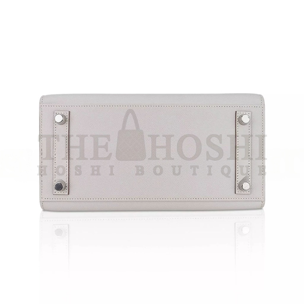 H**me5 BIRKIN 35 EPSOM LEATHER PEARL GREY SILVER BUCKLE LUXURY BAG 205239520901 (35*28*18cm) Master Quality