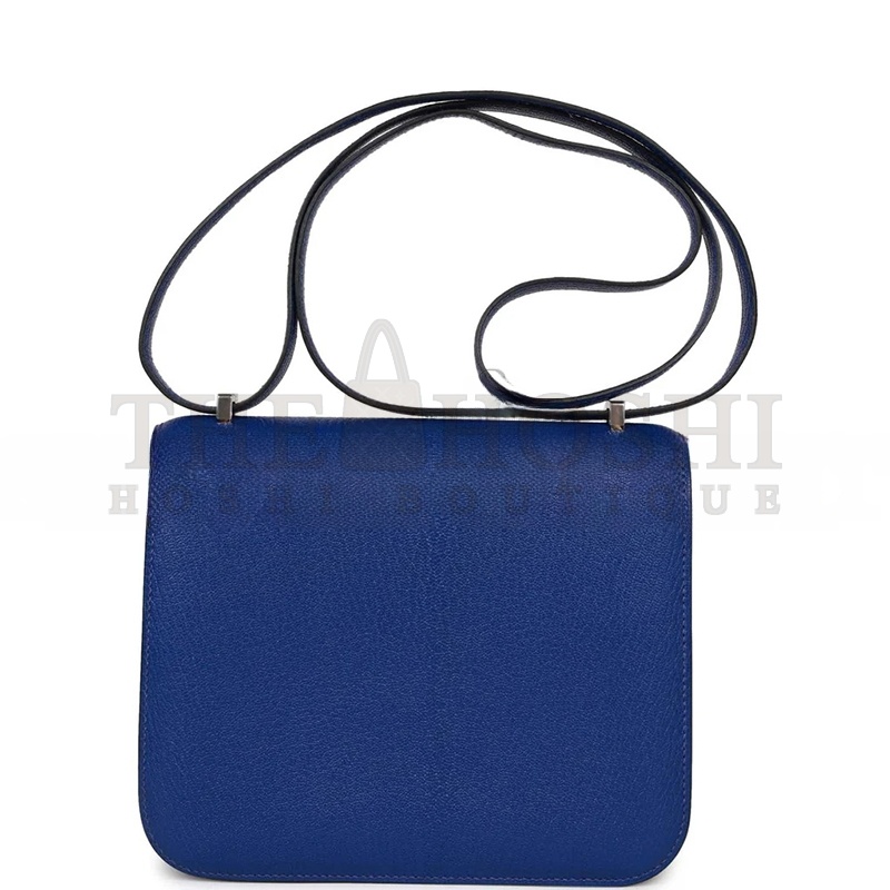 H**me5 CONSTANCE 18 BLEU ELECTRIC CHEVRE PALLADIUM HARDWARE (19*15*4cm) Master Quality
