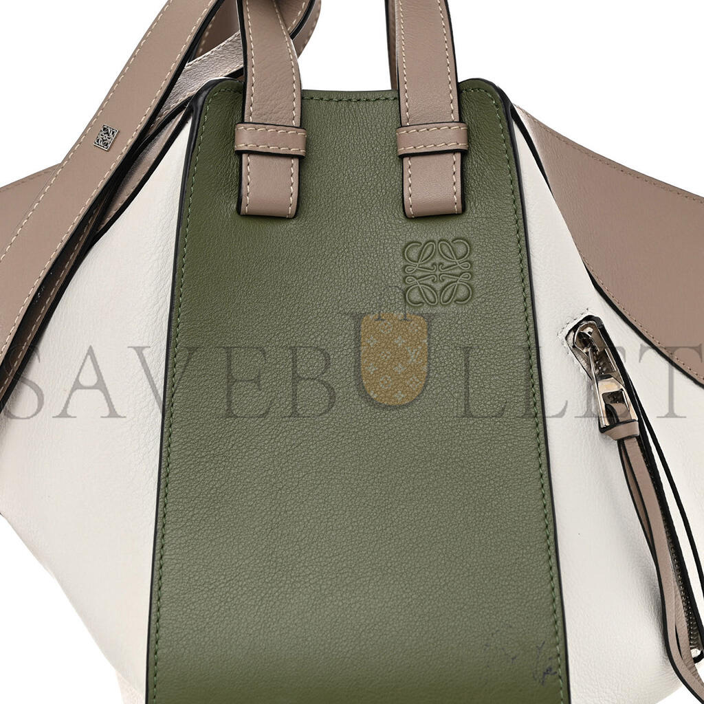 L0ew* CALFSKIN SMALL HAMMOCK SHOULDER BAG AVOCADO GREEN SAND (30*25*13.5cm) Master Quality