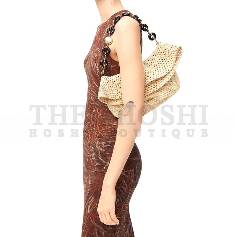 L0ew* MEDIUM OLA BAG IN RAFFIA AND CALFSKIN AP22P22X05 (26*18*13cm) Master Quality
