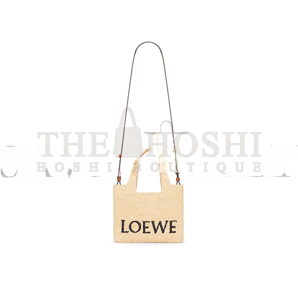 L0ew* SMALL FONT TOTE IN RAFFIA A685B59X03 (24*19.5*11cm) Master Quality