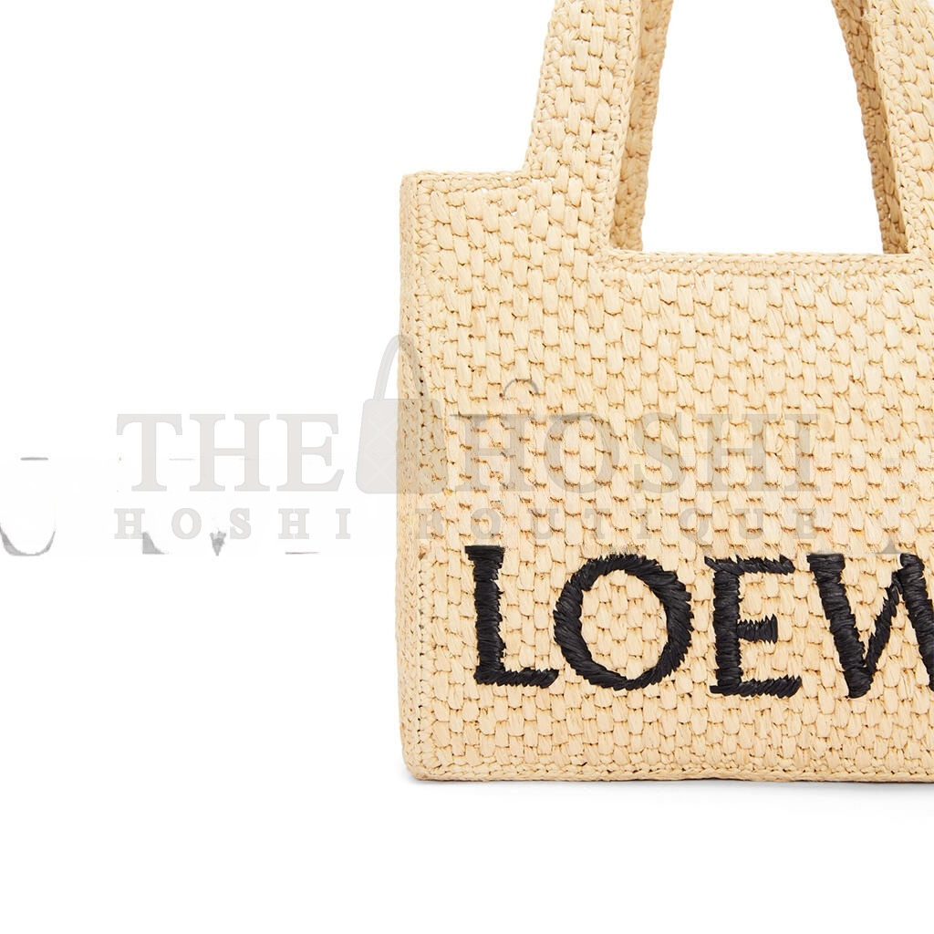 L0ew* SMALL FONT TOTE IN RAFFIA A685B59X03 (24*19.5*11cm) Master Quality