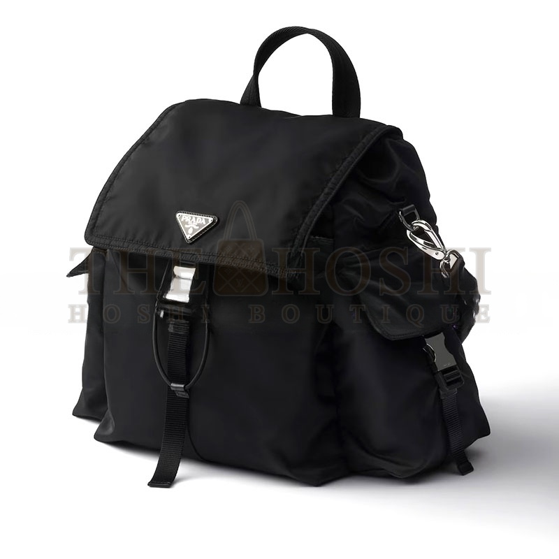 Pra*a EXPLORE RE-NYLON GLOSSY LEATHER BACKPACK 2VZ118 (39*37*20cm) Master Quality