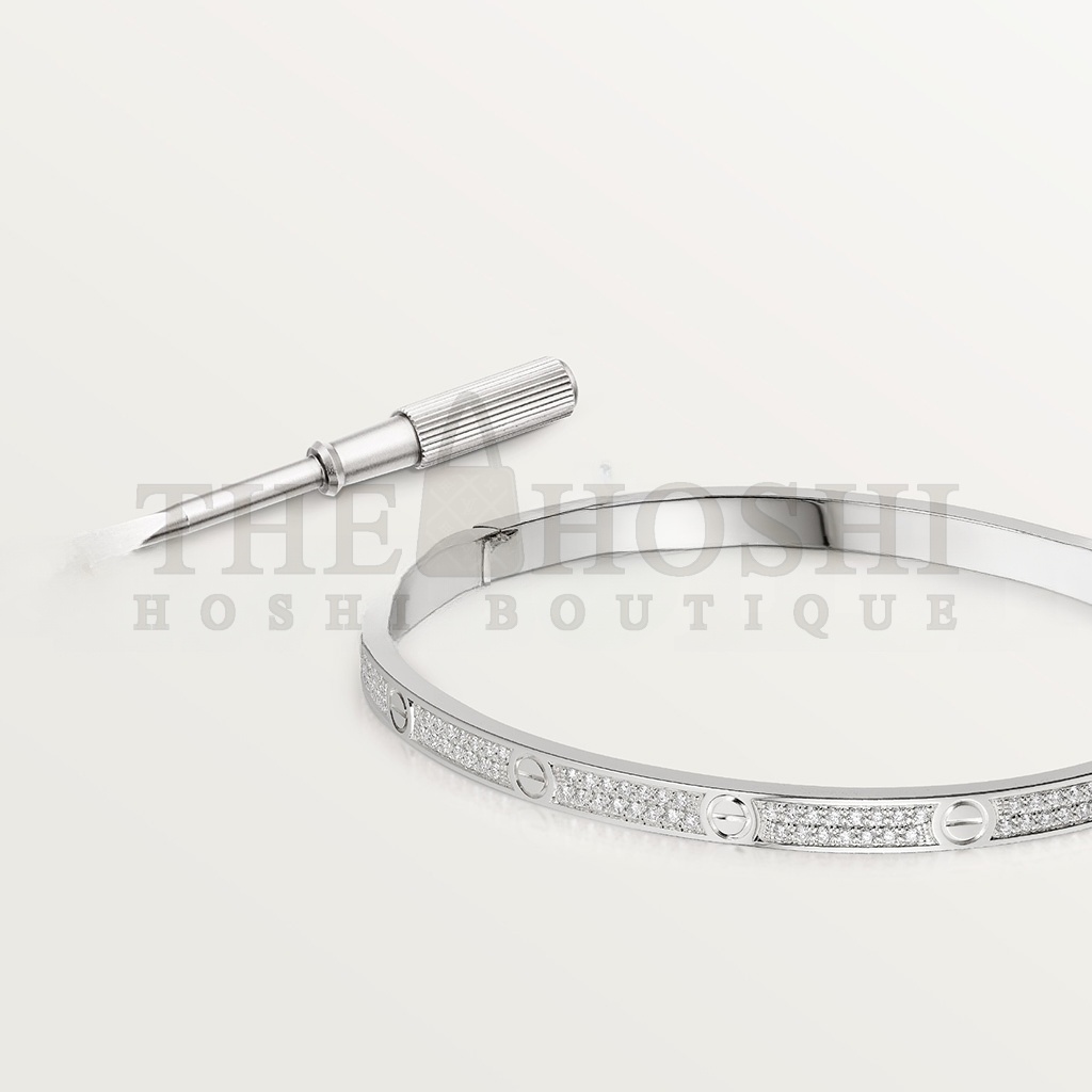 Ca*t1er  LOVE BRACELET, SMALL MODEL, PAVED N6710817 Master Quality