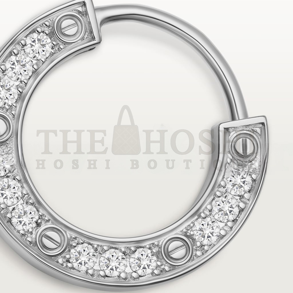 Ca*t1er LOVE 18K WHITE GOLD, D1am0nd EARRING, PAVED WITH D1am0ndS B8301424 Master Quality