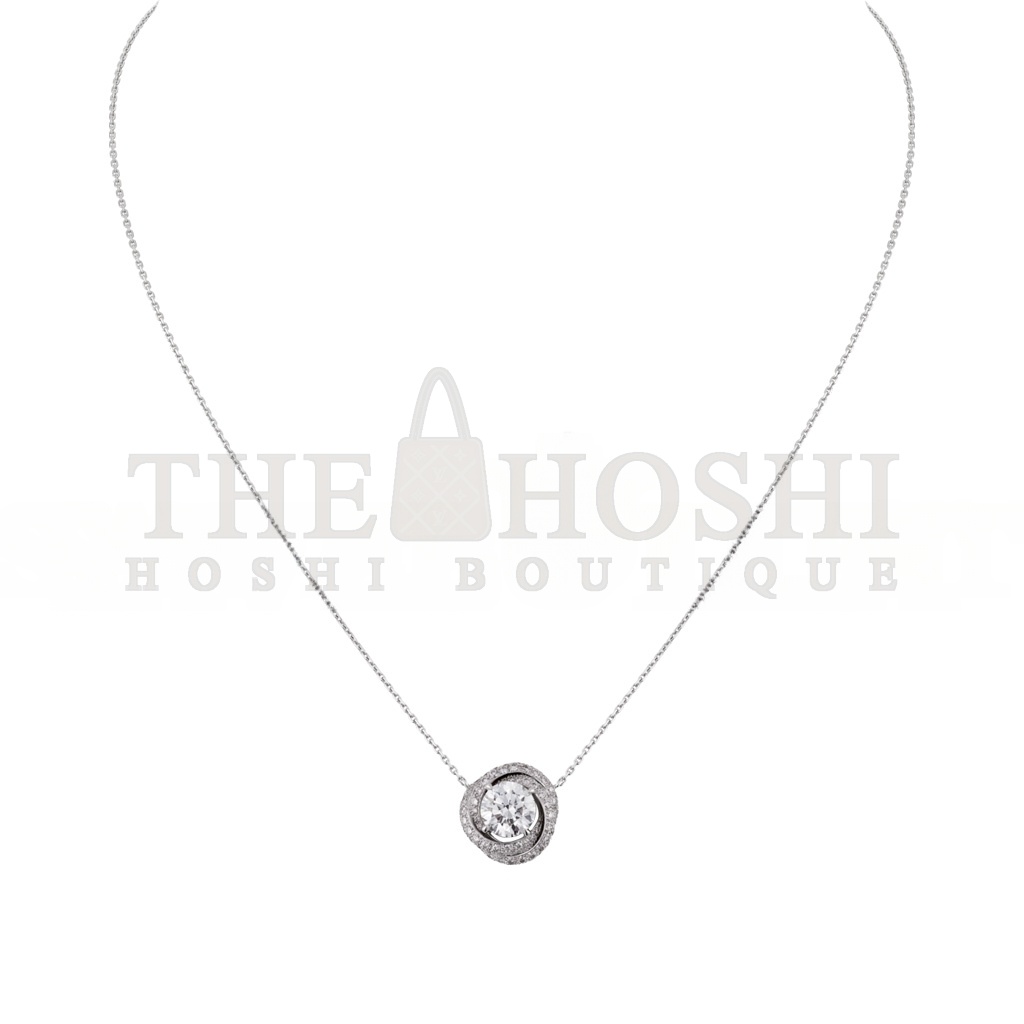 Ca*t1er TRINITY 18K WHITE GOLD, D1am0nd RUBAN NECKLACE N7424135 Master Quality