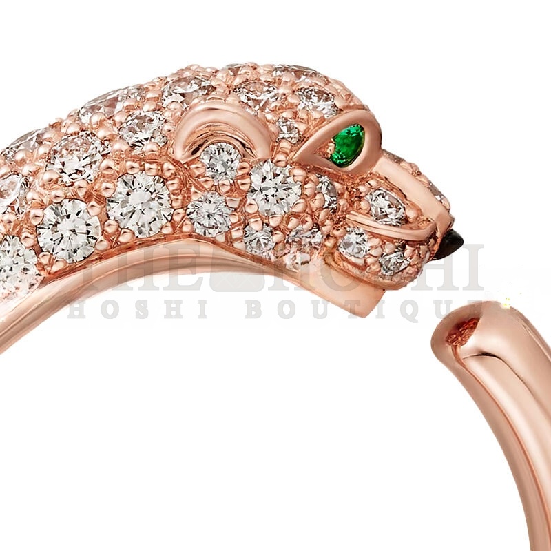 Ca*t1er PANTHÈRE DE Ca*t1er RING, SMALL MODEL, SEMI-PAVED N4765700 Master Quality