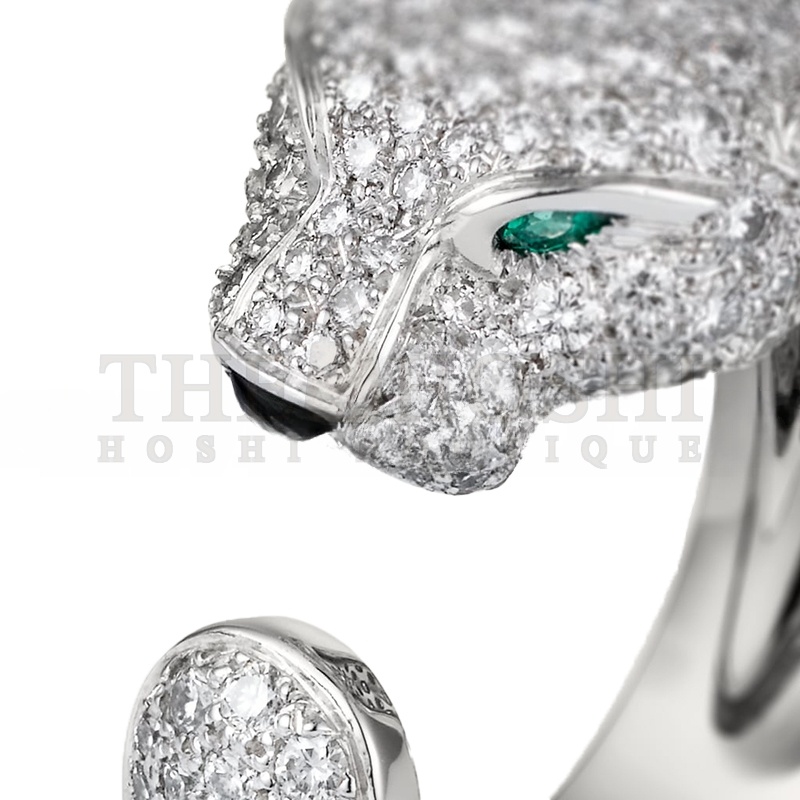 Ca*t1er PANTHÈRE DE Ca*t1er RING, MEDIUM MODEL, PAVED N4225200 Master Quality