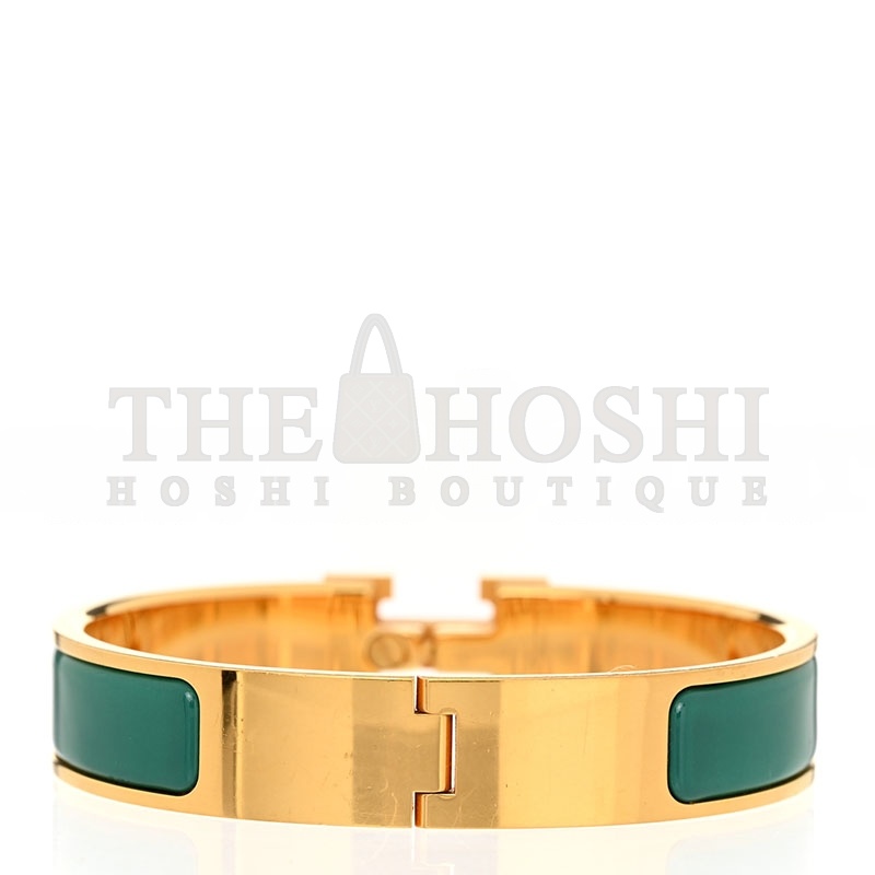 H**me5 ENAMEL NARROW CLIC CLAC H BRACELET PM MALACHITE Master Quality