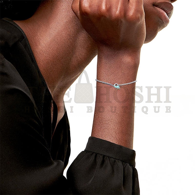 T*f*ny FULL HEART BRACELET PURE SILVER WITH T*f*ny BLUE ACCENTS 74956793 Master Quality