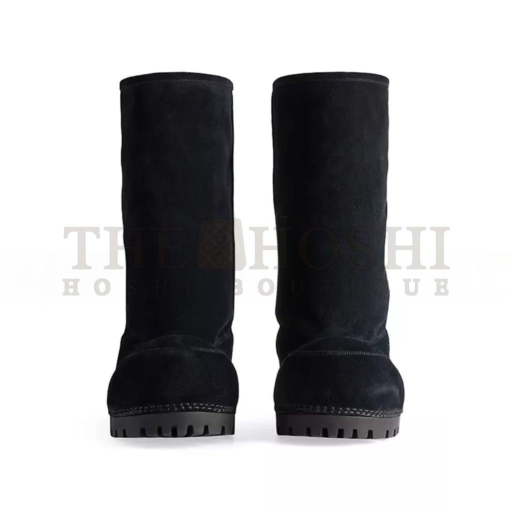 Ba1en*iaga ALASKAN FUR BLACK CALFSKIN SYNTHETIC HIGH BOOTS 802177WBFC15000 Master Quality