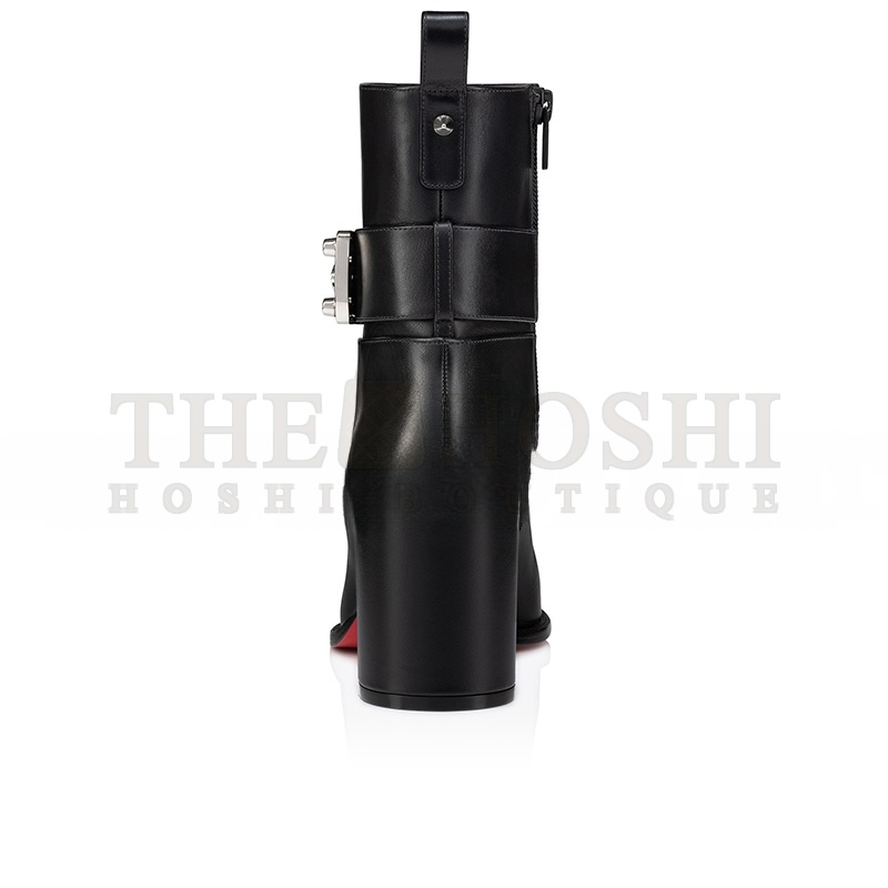 Chr1st1an LOUBOUTIN BOOTY LOCK 70 MM LOW BOOTS-CALF LEATHER-BLACK-WOMEN 1250114BK01 Master Quality