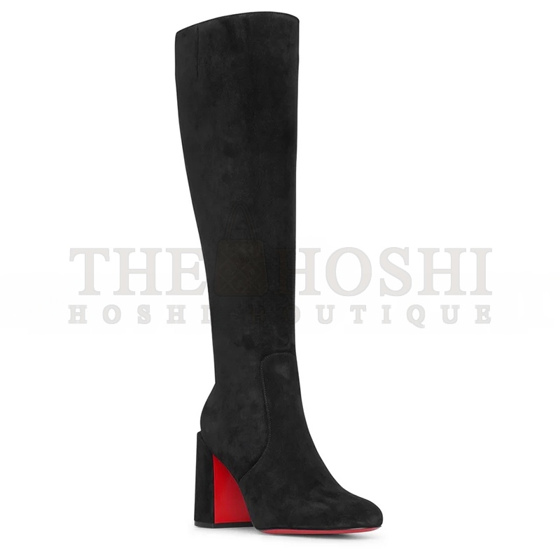 Chr1st1an LOUBOUTIN CAVALIKA 85 BLACK SUEDE BOOTS Master Quality