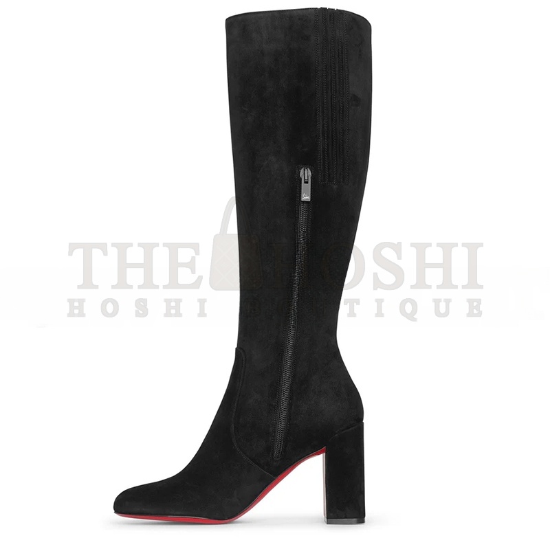 Chr1st1an LOUBOUTIN CAVALIKA 85 BLACK SUEDE BOOTS Master Quality