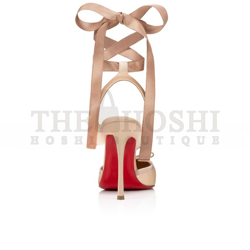 Chr1st1an LOUBOUTIN CASSIA LACE UP 100 MM STRAPPY PUMPS CREPE SATIN 1250498N295 Master Quality