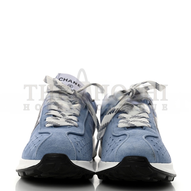 Ch**el SNEAKERS FABRIC &amp; SUEDE KIDSKIN BLUE &amp; WHITE G39074 Y55825 K4274 Master Quality