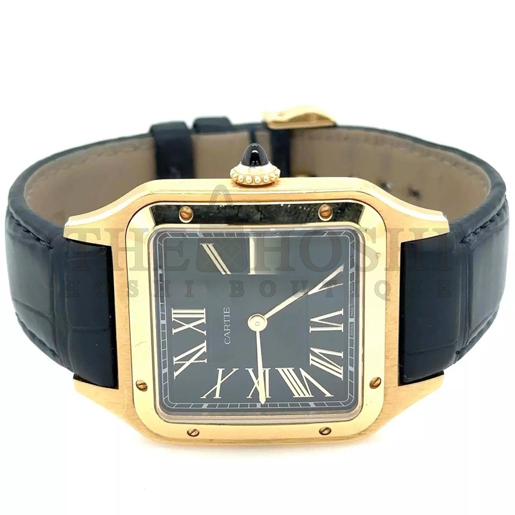 Ca*t1er SANTOS DUMONT YELLOW GOLD BLUE DIAL 44MM WATCH WGSA0077 Master Quality